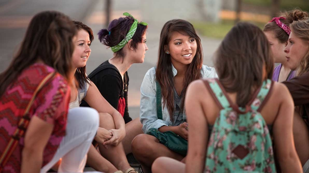 Group of teenage girls