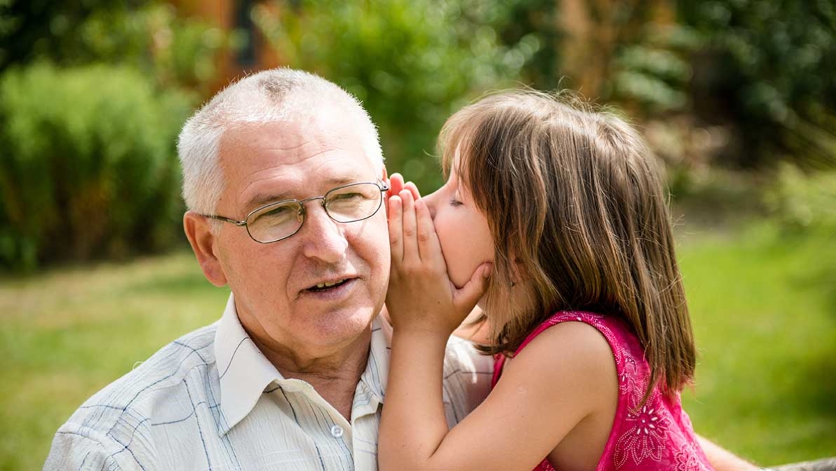 Grandfather with his granddaughter