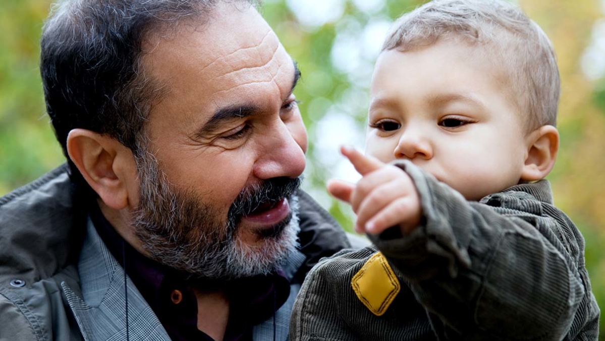 Grandfather with his grandchild