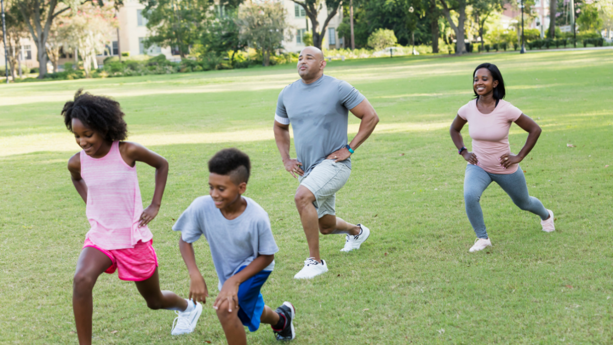 Family exercising