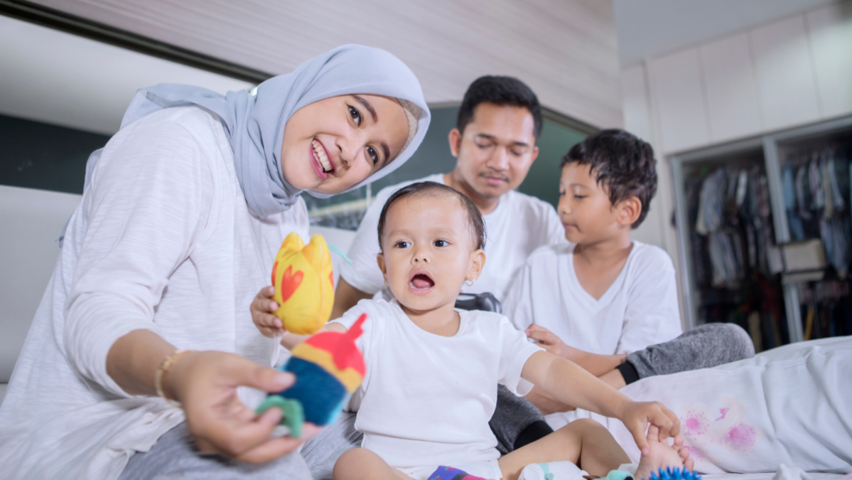 Family with young children